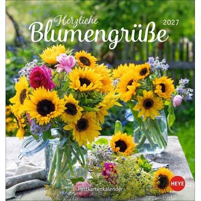 Herzliche Blumengrüße Postkartenkalender 2027