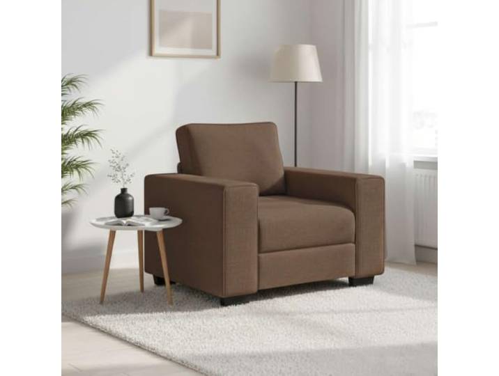 HEFZGDB Braun Sessel 60 cm Stoff Wohnzimmer Sitzmöbel mit Breiten Armlehnen und robustem Holz Metall Gestell für höchsten Komfort und Stabilität im Büro oder Gästezimmer
