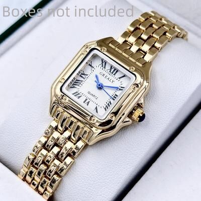 Friendly Fresh Finds Elegant Gold Stainless Steel Women's Quartz Wristwatch Light Luxury Business Fashion Watch gold