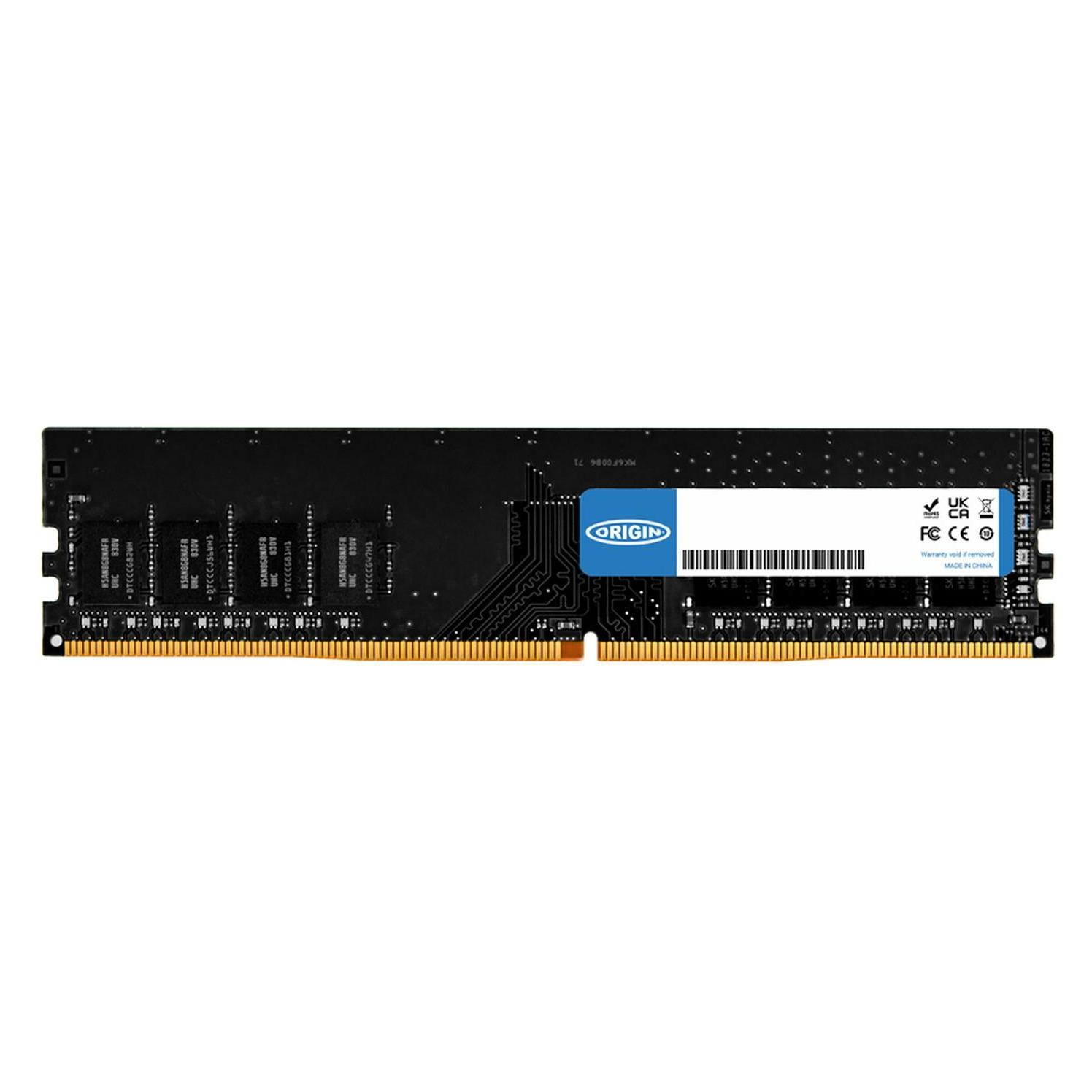 Origin Storage 8GB DDR4 3200MHz UDIMM 1RX16 Non-ECC 1.2V (1 x 8GB, 3200 MHz, DDR4-RAM, DIMM) (OM8G43200U1RX16NE12)