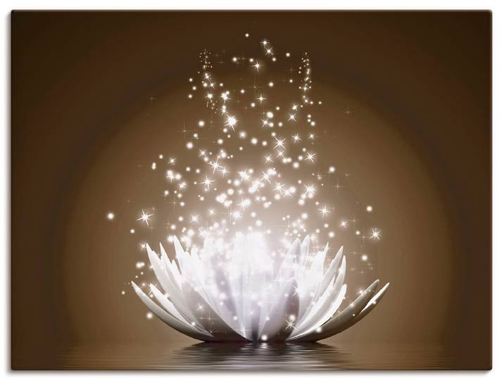 Wandbild ARTLAND Magie der Lotus-Blume , braun (farbe bild(er): braun), B:60cm H:45cm, Bilder, Wandbild, als Leinwandbild, Poster in verschied. Grössen