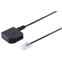 Telefon Adapter Western-Stecker 8/4 auf TAE U-Kupplung, 0,2m