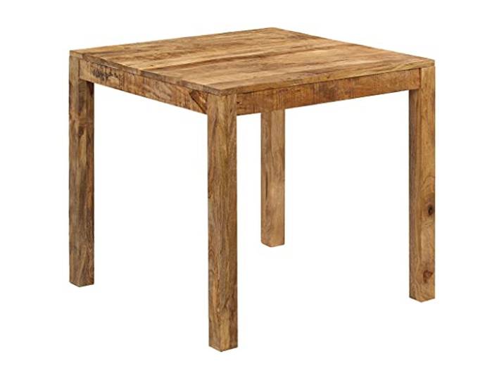 Fisinber Esstisch Massivholz Mango Landhaus Küche Tisch 82x80x76 cm Robuster Küchentisch aus rauem Mangoholz für Esszimmer und Küche, handgefertigt mit einzigartiger Naturmaserung.