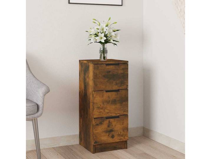 vidaXL Sideboard vidaXL Sideboard Räuchereiche 30x30x70 cm Holzwerkstoff