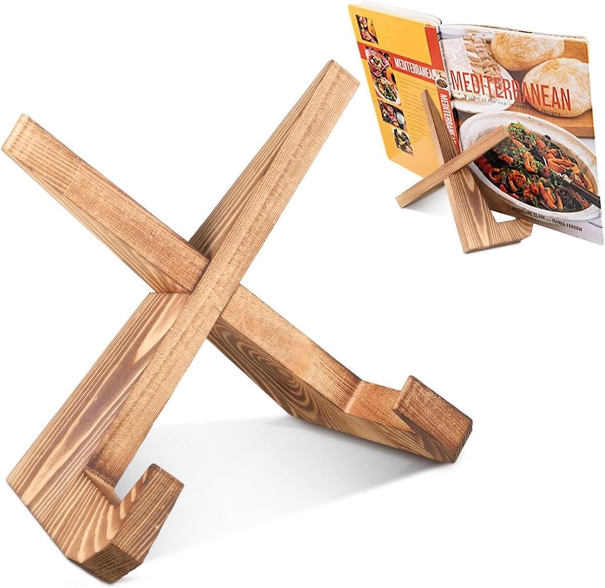 Houten kookboekhouder in vintage stijl voor in de keuken