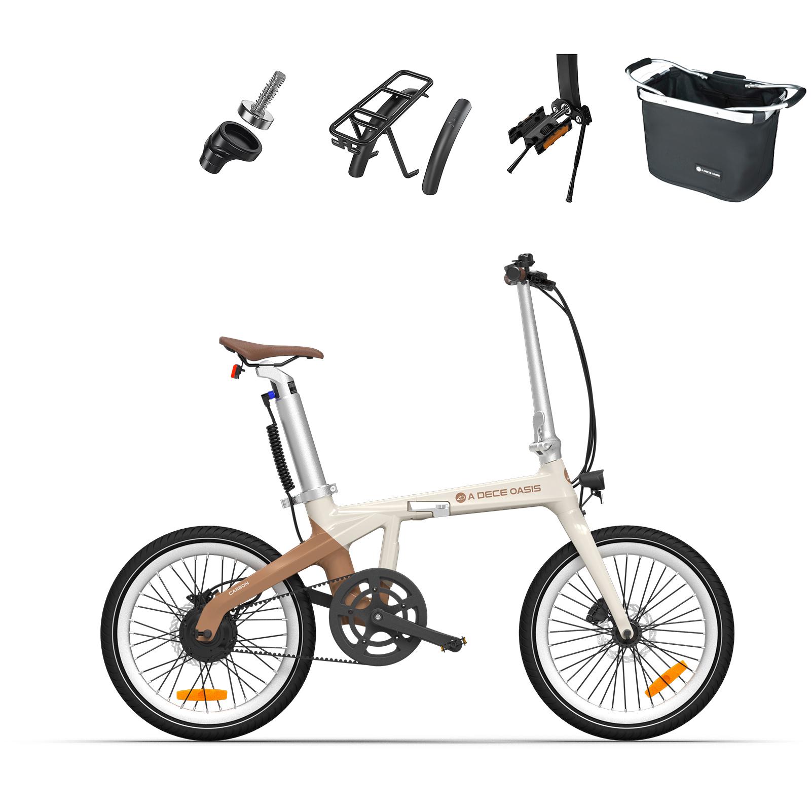 A DECE OASIS E-Bike Air Carbon Elektrofahrrad, Faltrad, ebike Damen/ebike Herren,Citybike,klapprad Riemenantrieb IPS LCD Display, GPS,ADO APP,250W