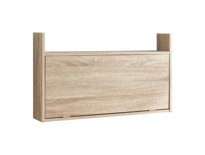 Bureau mural rabattable - HELLOSHOP26 - 48 x 83 x 48 cm - Effet chêne - Pliant - Espace de rangement