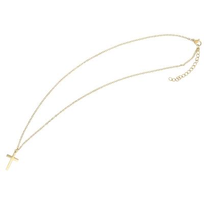 Kette ohne Anhänger ADELIA´S "Halskette mit Anhänger – Kreuz aus Edelstahl", gold, Halsketten, Damen, 47cm, Edelstahl, Schöne Geschenkidee zum einen besonderen Tag