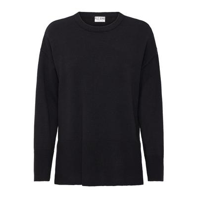 Strickpullover PULZ JEANS "Damen Strickpullover PZSTEFFI", Damen, Gr. L, schwarz (schwarz beauty), Obermaterial: 50% Viskose CV. 27% Nylon NY. 23% Polyester PES., Pullover Strickpullover