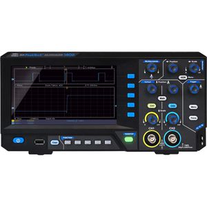 PeakTech Oszilloskop P 1402, 2 Kanäle, mit USB-A, 250 MSa/s, Tischoszilloskop, mit Software & 7 Zoll TFT-Display, 20 MHz
