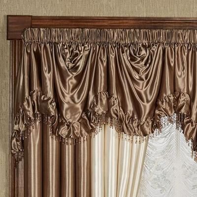 Touch of Class Portia II Empire Valance 110 x 28, 110 x 28, Smoky Topaz