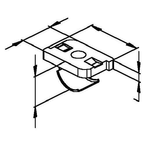 Niedax NIE GSF0405 Schräggleitmutter mit Klemmfeder Gew.M5 Höhe 3mm dicksch. (M5) (GSF0405)