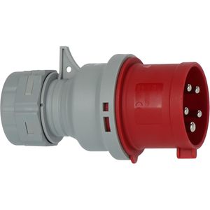 Brennenstuhl CEE-Stecker 1081050020, 5-polig, 400 V, rot, IP44 Spritzwasserschutz, 32 A