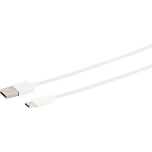 S-Conn Ladekabel 14-13043, weiß, 2m, USB-A auf USB-C, 18W Schnellladekabel