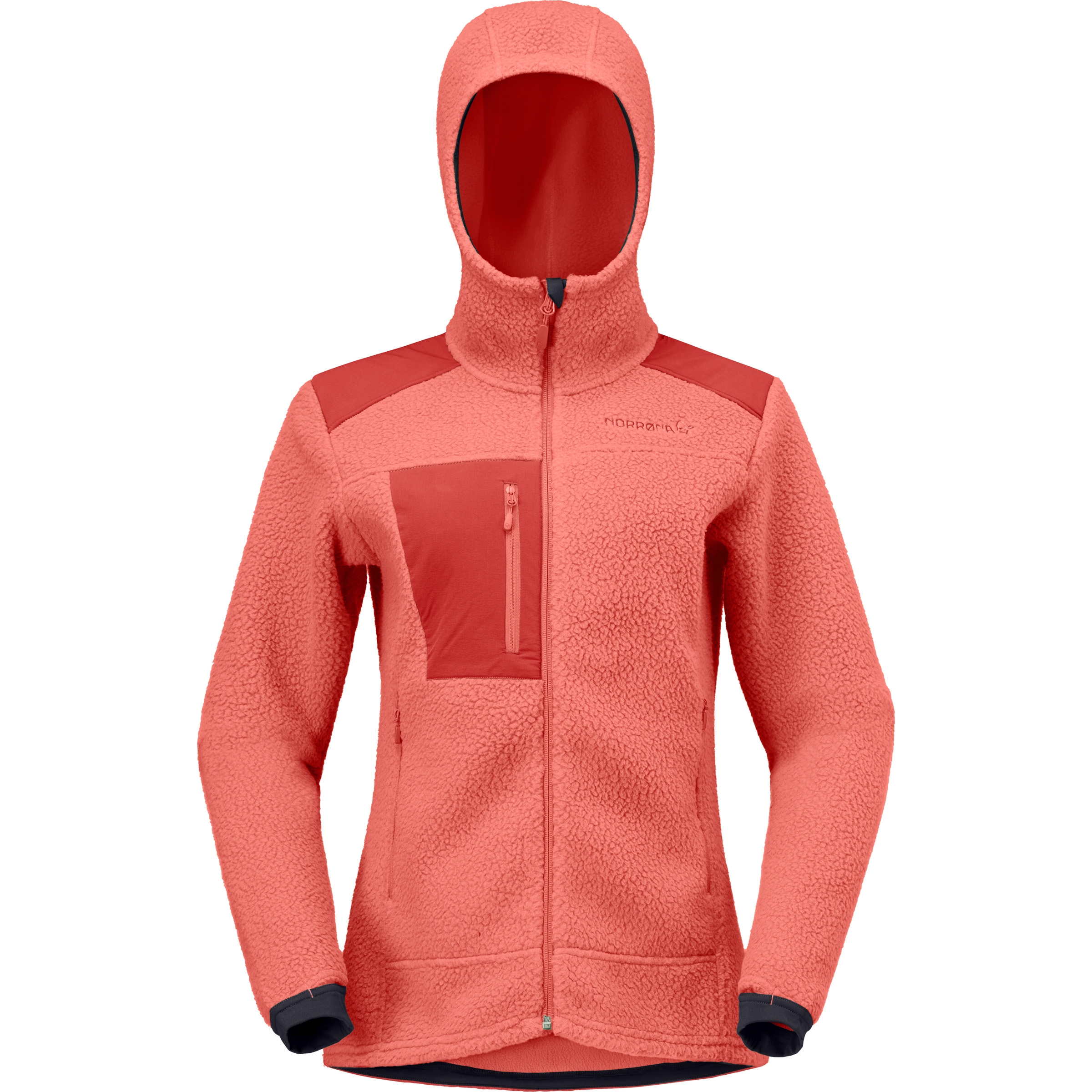 Norrona Trollveggen Warm3 Damen Fleecejacke deep sea coral-baked apple Größe L Trekking Elastisch