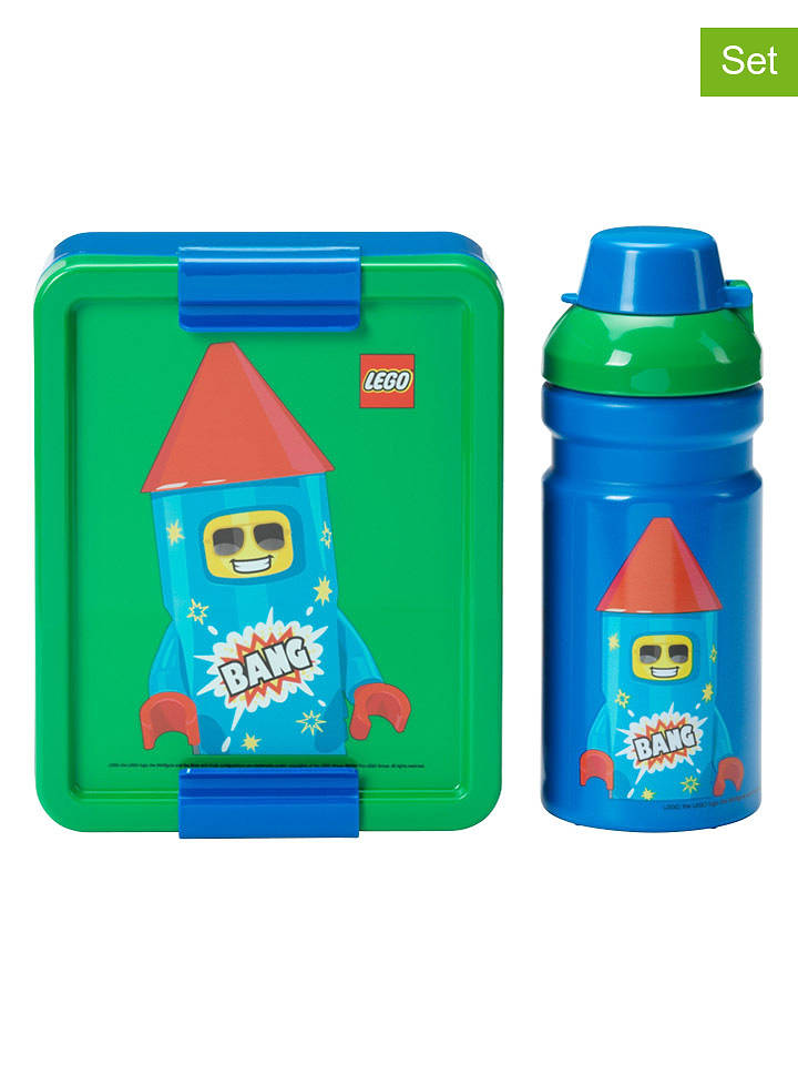 LEGO 2tlg. Lunchset "Firework" in Grün/ Blau - onesize