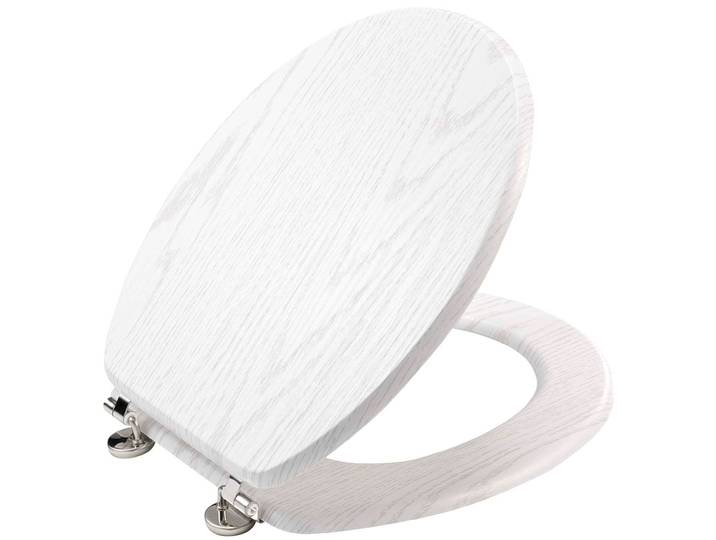 Toilettendeckel, Holz Optik weiss, 37,5 x 46 cm
