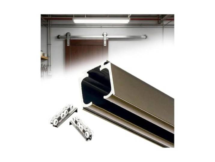 Verstellbare Aluminium-Schiebetürschiene Mehrere Längen von 0,5 bis 3,0 Metern. Verwendung: Lager, Durchgänge, Bypass-Schrank(L 1.9 m)