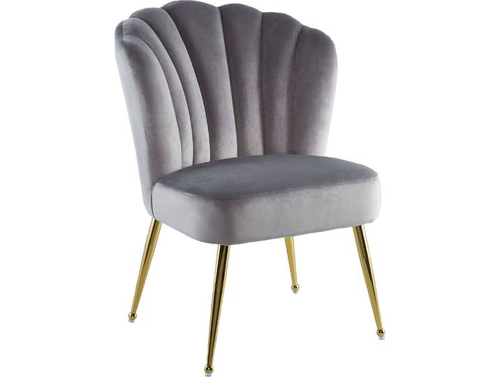 Esszimmerstuhl KAYOOM Stuhl Pippa, Rückenlehne im Retro-Stil, ausgefallene Rückenlehne , grau, B:67cm H:87cm T:70cm, Polyester, Stühle, Esszimmerstuhl, samtweicher Bezug, Eye-Catcher im Raum, ausgefallene Rückenlehne