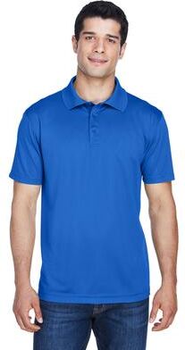 Harriton M315 Men's Polyester Jersey Polo Shirt in True Royal Blue size Medium