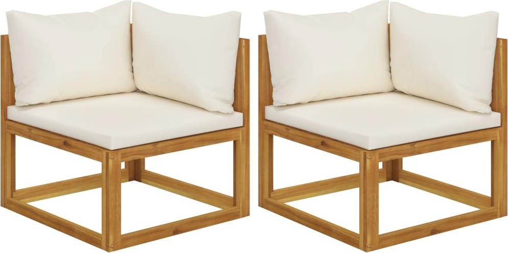 Modulare Ecksofas 2 Stk. mit Auflagen Cremeweiß