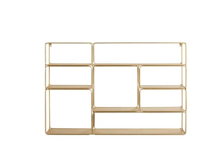 Wandregal aus goldenem Stahl