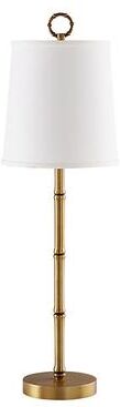 Mina Buffet Lamp - Anique Brass/Classic Tapered Drum Linen White - Ballard Designs