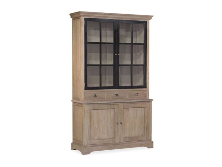 Vitrine en bois massif marron H 215 cm