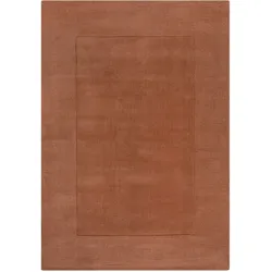 Handgewebter Wollteppich mit feinen Randdetails, `Mole`. Farbe: Orange, 160x230 cm | Kadima Design
