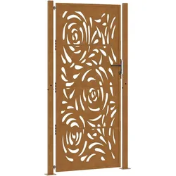 vidaXL Gartentor 105x205 cm Wetterfester Stahl Flammen-Design