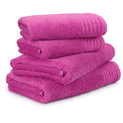 Handtuch Set MÖVE "New Classic", pink (raspberry), 4, Walkfrottier, Walkfrottier, Obermaterial: 100% Baumwolle, Handtuch-Sets, 2x Hand- und 2x Duschtücher, 100% bester Baumwolle (480 g/m²)