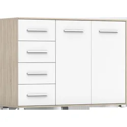 KOMMODE Frida 01 2D4S Sonoma/Weiß 135 cm