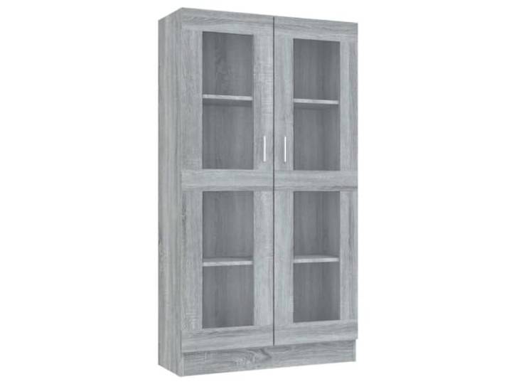 HKLGBVCR Vitrine Sonoma Holz Technik 82,5 x 30,5 x 150 cm 4 Fächer Schlichtes Design, geräumige Aufbewahrung, einfache Wartung, inklusive Wandbefestigung, klassischer Stil
