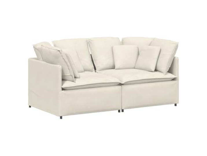 Makastle Modulares Sofa Couch mit Kissen Samt Cream