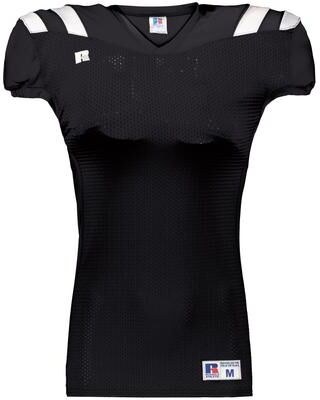 Russell Athletic R0100M Canton Football Jersey T-Shirt in Black/White size Small   Polyester/Spandex Blend