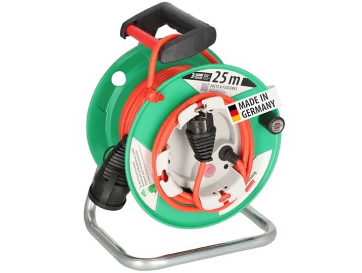 Brennenstuhl Garant G Bretec IP44 Kabelhaspel (Buiten Kabelhaspel voor de tuin met 23+2m kabel in rood, speciale kunststof, korte termijn buitengebruik, Made in Germany)
