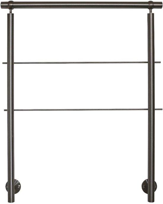 Edelstahlgeländer seitliche Montage - Für Treppen, Balkone und Terrassen - Länge 180 cm mit 2 Pfosten