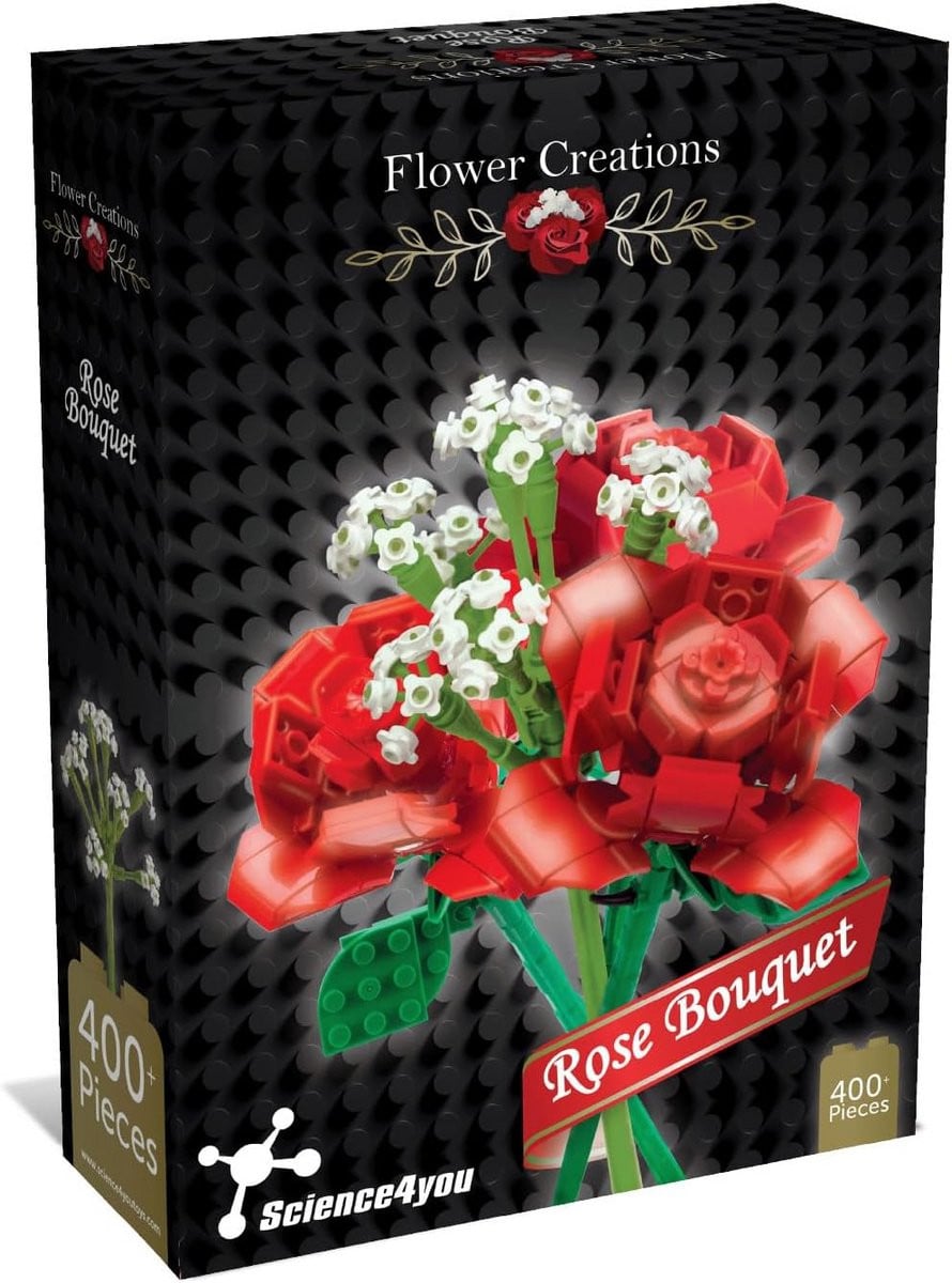 Boeket Rozen Bouwset voor Creatieve Volwassenen en Kinderen - Maak je Eigen Kunstbloemen