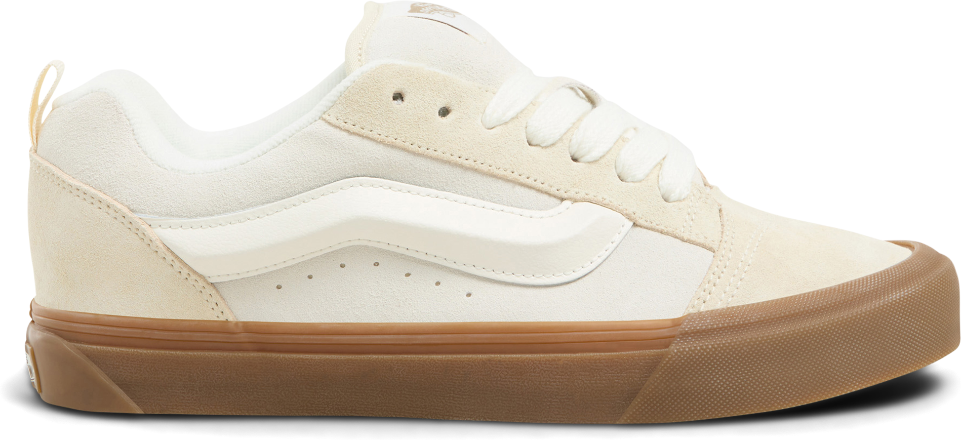 Sneaker VANS "Knu Skool", Damen, Gr. 36,5, beige (dbs, marshmallow, light gum), Leder, Schuhe Sneaker, mit gepolsterter Zunge für Oversized-Look