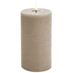 Uyuni LED Stumpenkerze 7,8x15cm melted rustic sandstone