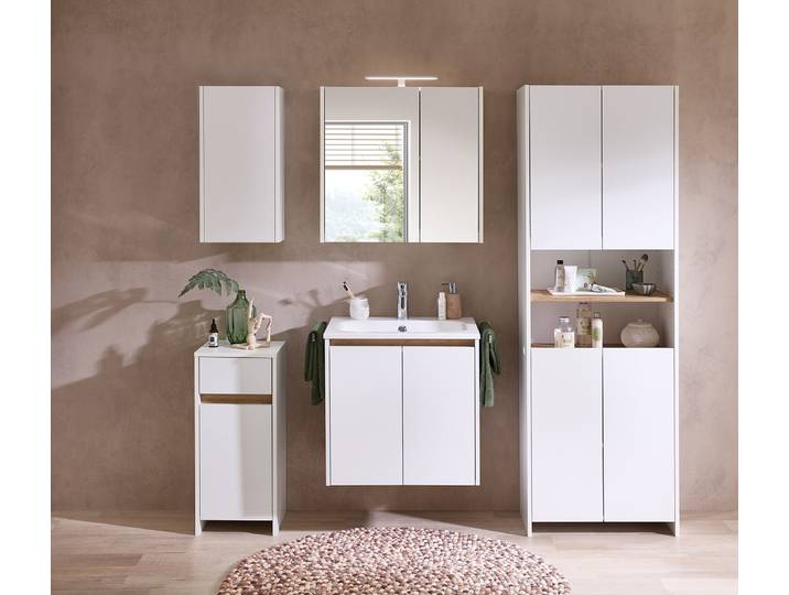 Colonne de salle de bain 62cm Blanc/Blanc mat