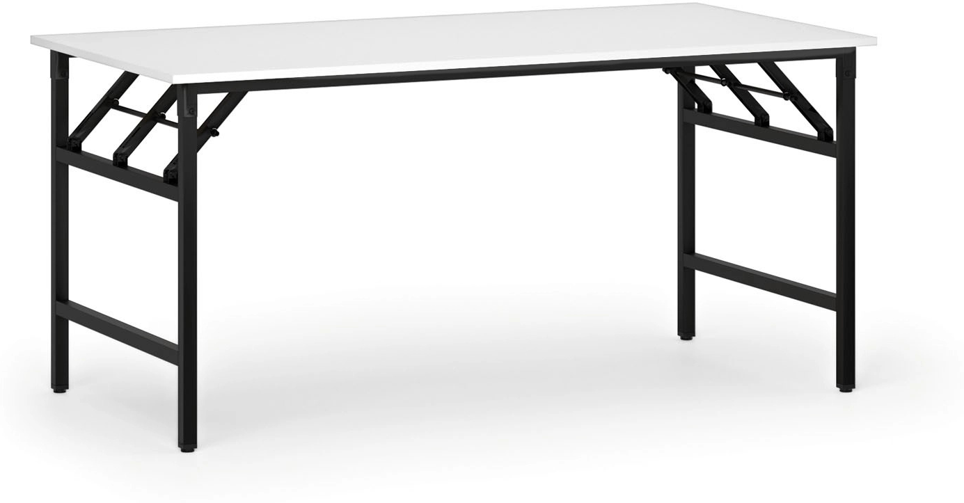 B2B Partner Klapptisch FAST READY, 160x80 cm, schwarzes Gestell, weiß