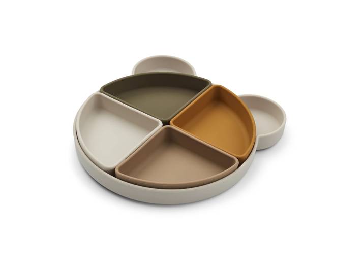 Liewood Assiette enfant Arne + 4 bols Mr bear sandy multi mix