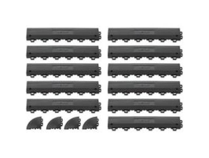 VEVOR Kit Bordures de Finition pour Dalle de Sol Clipsable, 11 PCS, Rampe de Transition pour Sol de Garage, Modulaire et Emboîtable en PP, pour Zones Humides, Compatible avec Tapis de Drainage VEVOR