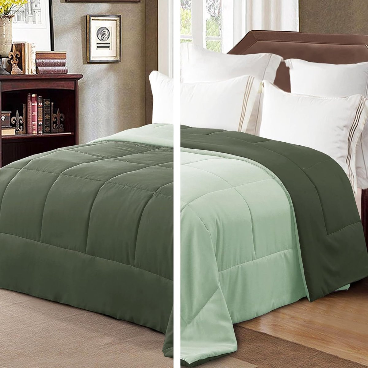 Merkloos Microfiber Dekbed Smaragd/Mint 155x220 cm