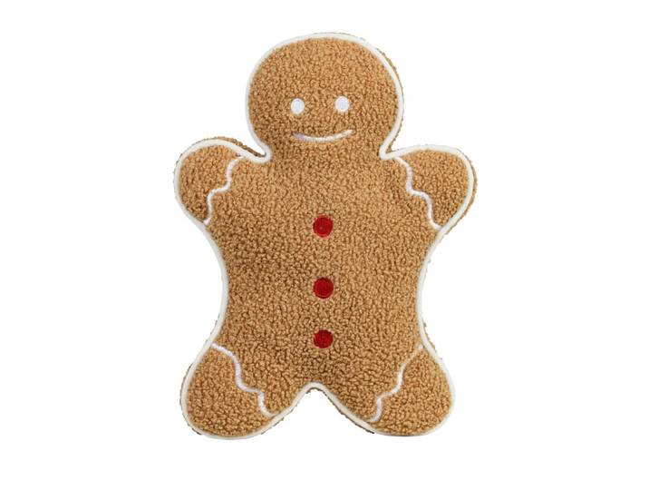 Weihnachtskissen Lebkuchenmann, braun