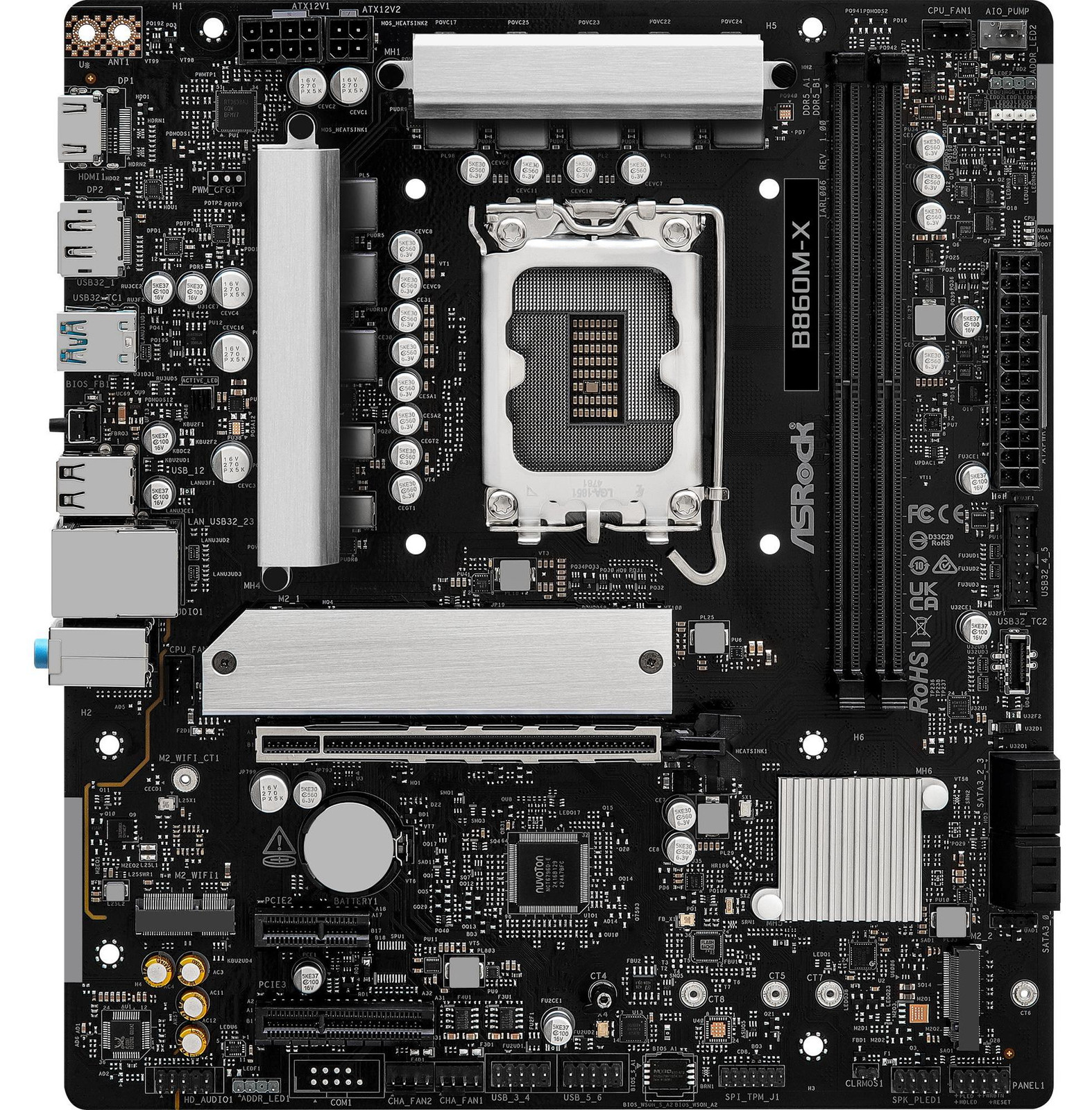 ASRock B860M-X moederbord zwart/zilver