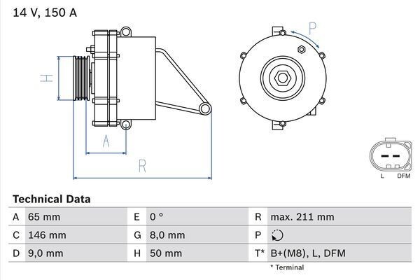 Bosch Lichtmaschine Generator 150A