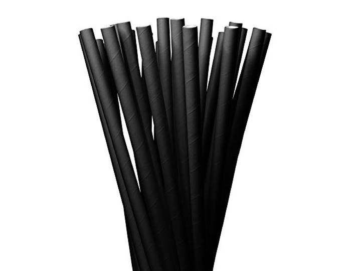 LAGETTO Jumbo Trinkhalme Papier XXL: 8 x 250 mm - 6 Farben 3 Packungsgrößen - Cocktail Strohhalme Papierstrohhalme Papiertrinkhalme (Schwarz, 1500 Stück)