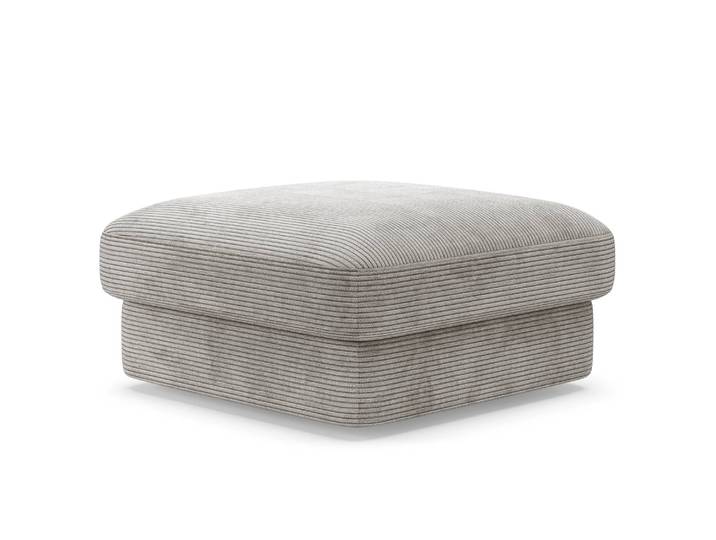 Polsterhocker Small Grau Cordstoff Lizza Modern